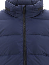 Down jacket with packable hood